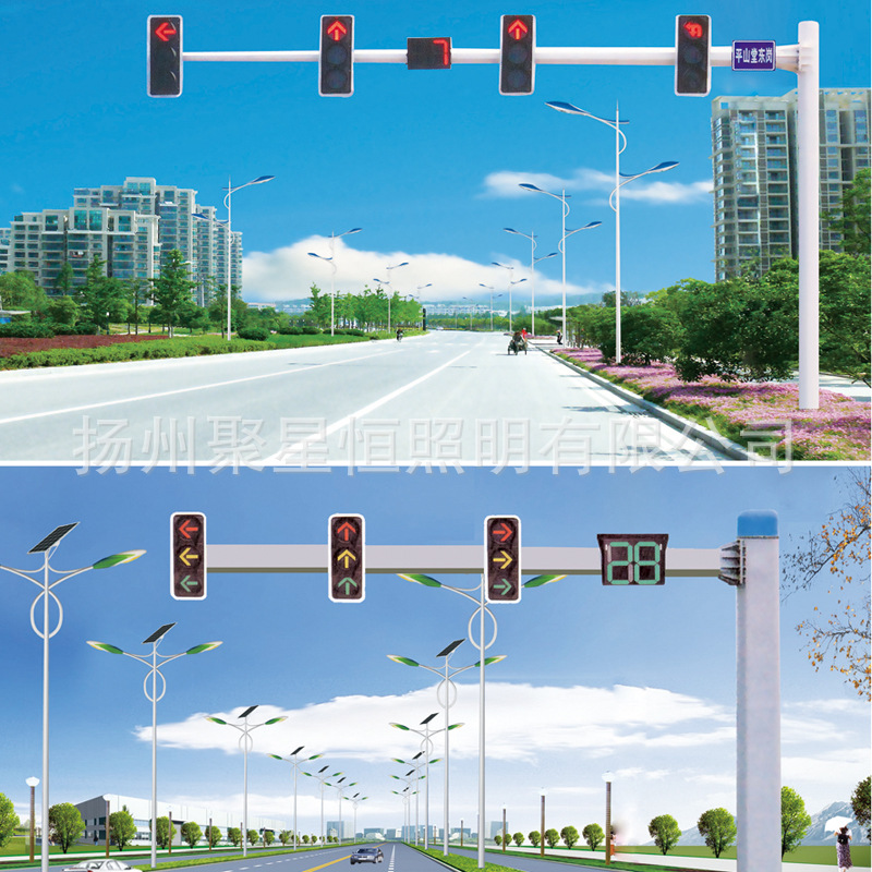Factory Direct Supply Traffic Road Port L-Shaped T-Shaped Signal Light Pole Road Warning Led Indicator Light Safety Traffic Light Pole