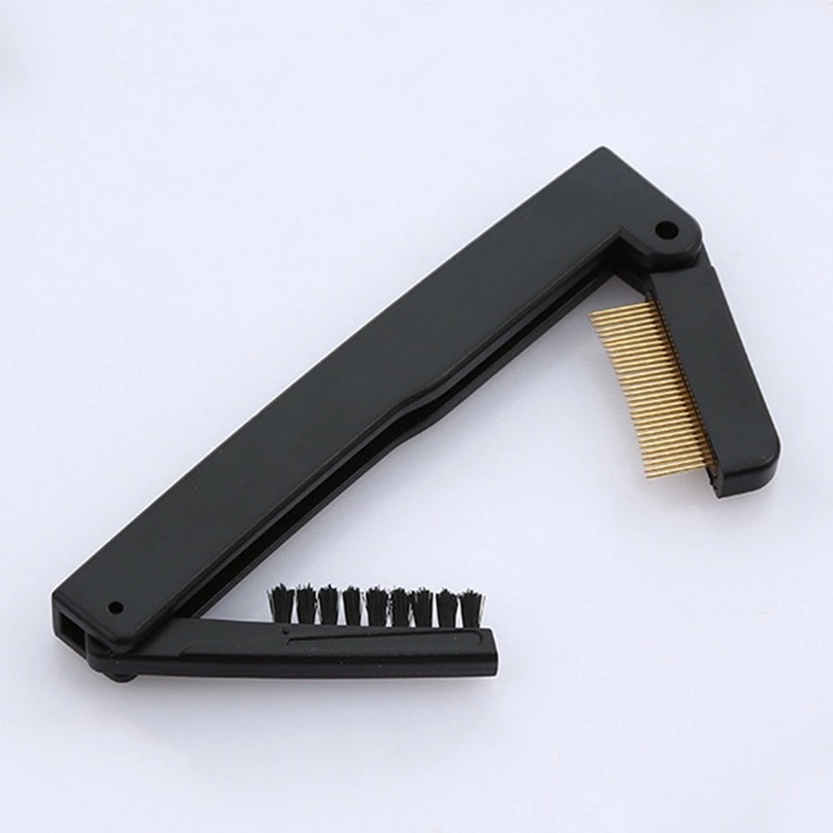Folding dual-purpose brush steel needle eyebrow comb nylon eyebrow brush portable with double eyebrow brush eyebrow comb beauty makeup tool