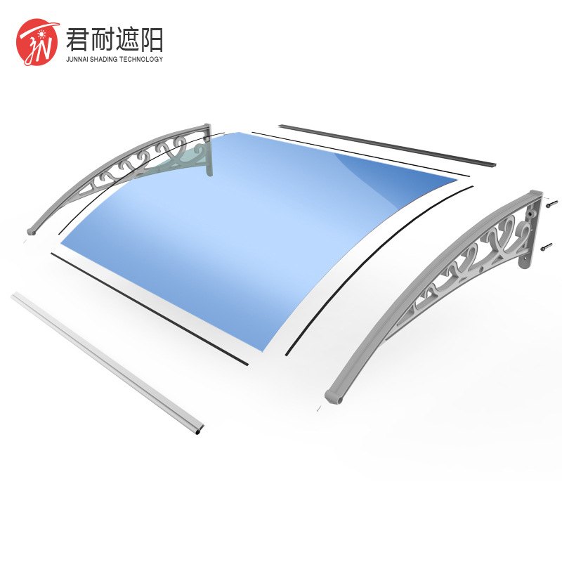 Aluminum Alloy Canopy Outdoor Silent Awning Home Balcony Door and Window Pc Endurance Board Silent Rain Awning