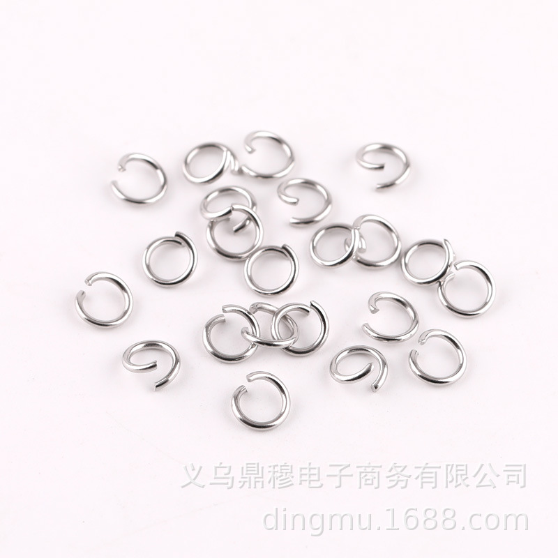 DIY Jewelry Accessories Handmade Materials Stainless Steel Open Ring Bead Bracelet Connector Single Ring Titanium Steel Open Ring