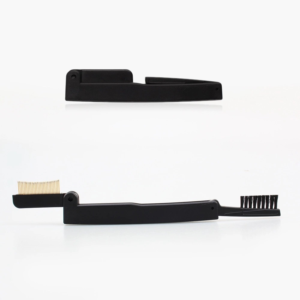 Folding dual-purpose brush steel needle eyebrow comb nylon eyebrow brush portable with double eyebrow brush eyebrow comb beauty makeup tool