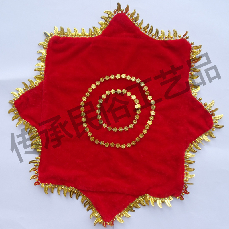 Medium-sized silk flower thin dance handkerchief two-person turn silk flower Yangko red handkerchief octagonal towel factory direct supply