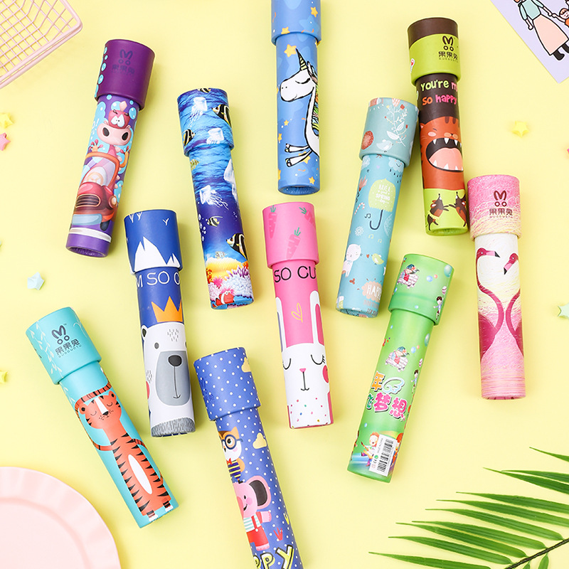 Оптовая продажа калейдоскопов, большие и маленькие образовательные игрушки, бумажный мультфильм, калейдоскоп, матовое зеркало, товары для уличной торговли