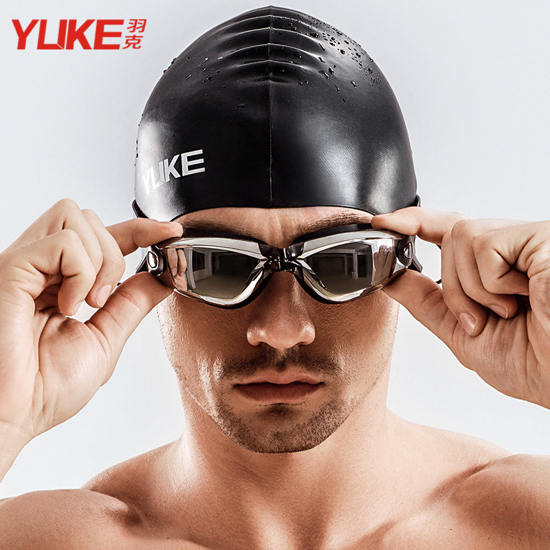 Swimming Trunks Men's Boxer Hot Spring Pants Large Size Loose Swimming Suit Men's Fashion Swimming Goggles Swimming Cap Set Equipment Swimsuit