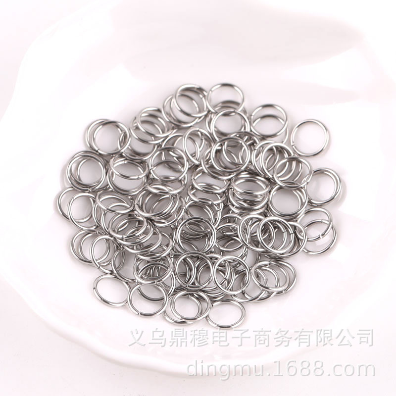 DIY Jewelry Accessories Handmade Materials Stainless Steel Open Ring Bead Bracelet Connector Single Ring Titanium Steel Open Ring