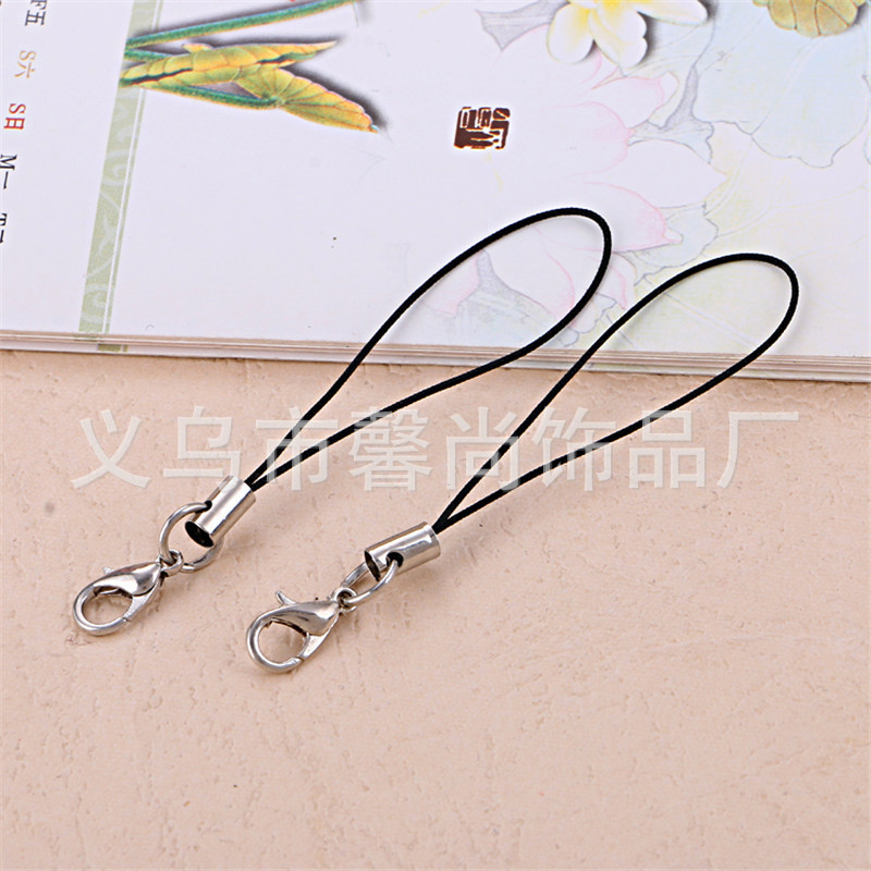 Alloy Lobster Clasp Mobile Phone Rope Black Mobile Phone Lanyard Key Chain Sling Mobile Phone Rope DIY Mobile Phone Chain Wholesale