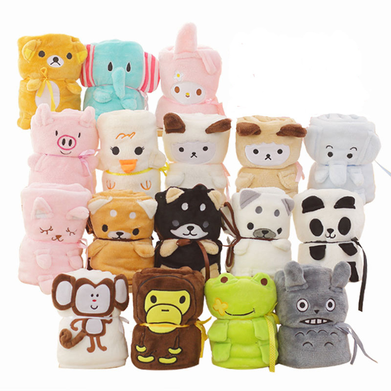 Cartoon animal blanket creative flannel air conditioning blanket three-dimensional doll blanket wholesale holiday gift blanket