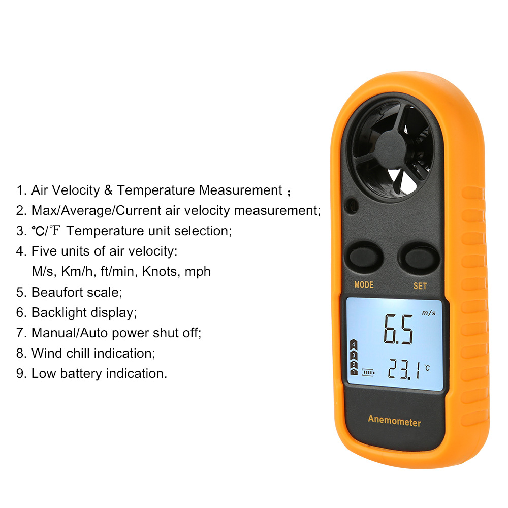 Standard wisdom GM816 digital anemometer wind speed measurement/fan air conditioner computer wind speed measurement Anemometer