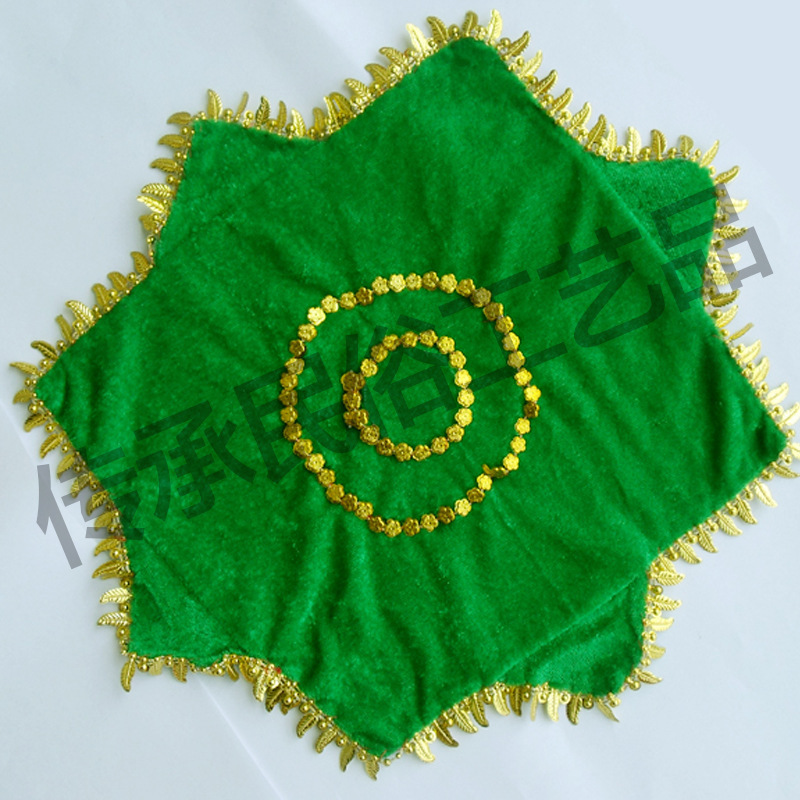 Medium-sized silk flower thin dance handkerchief two-person turn silk flower Yangko red handkerchief octagonal towel factory direct supply