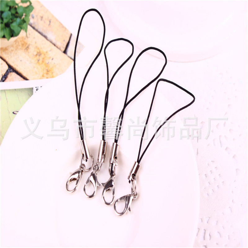 Alloy Lobster Clasp Mobile Phone Rope Black Mobile Phone Lanyard Key Chain Sling Mobile Phone Rope DIY Mobile Phone Chain Wholesale