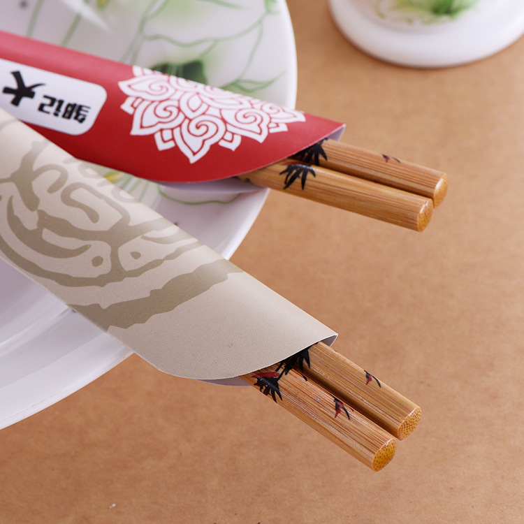 Hotel Catering Color Printed Chopstick Set Rectangular Chopstick Set Factory Direct Sales Simple Independent Packaging Disposable Chopstick Set