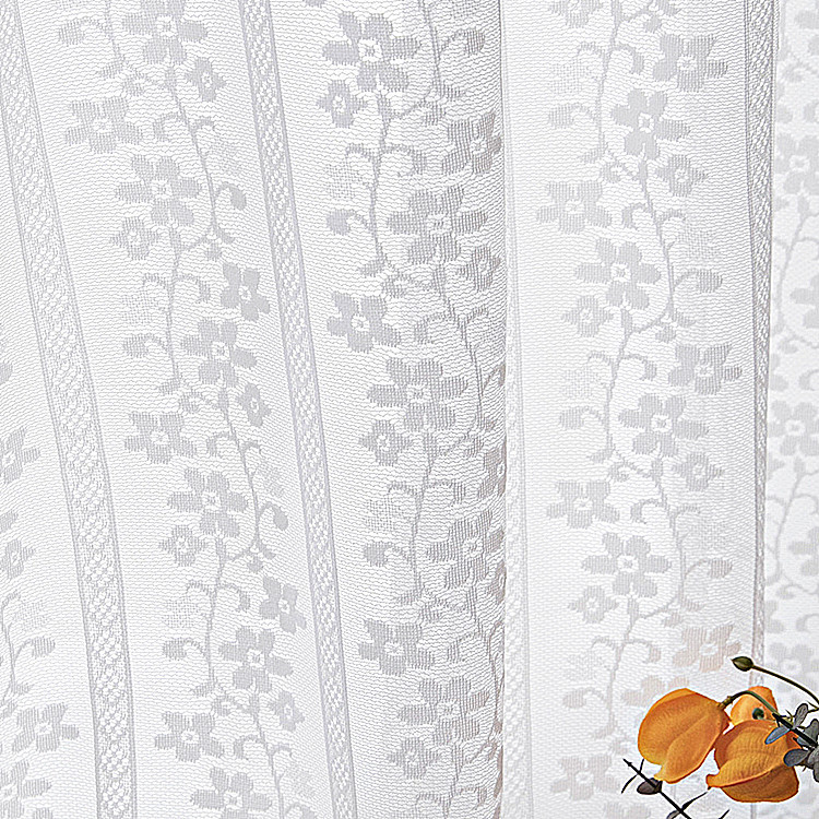 Finely Woven Lace Curtain Fabric White Tablecloth Mosquito Net Curtain Wholesale Small Flower Cross-Border Door Curtain Coffee Curtain Cross-Border