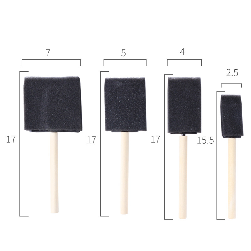 Children's diy Painting Sponge Seal Brush Wooden Handle Round Mushroom Sponge Brush Paint Graffiti Art Brush