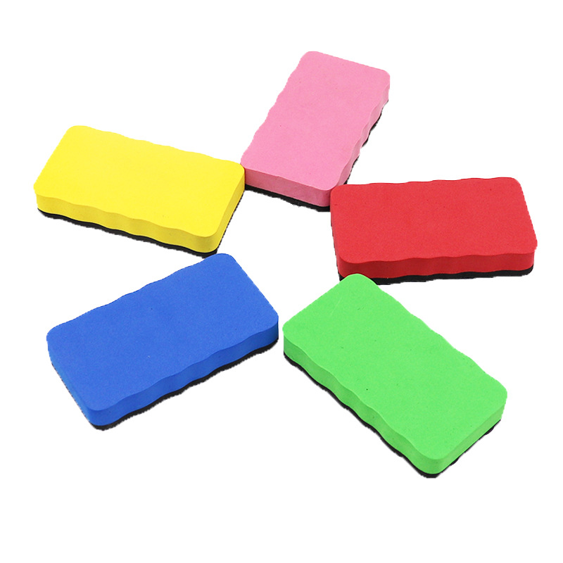 Factory wholesale EVA felt cloth whiteboard eraser color children rectangular magnetic board eraser for culture and education