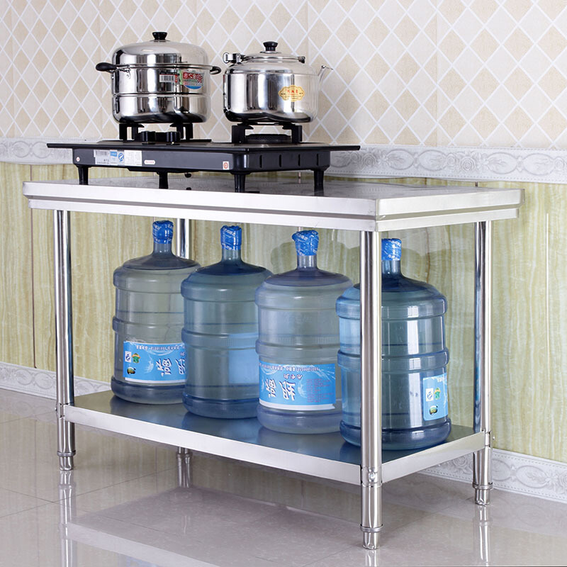 Stainless steel workbench commercial double-layer workbench hotel kitchen loading operation work table chopping board packing table