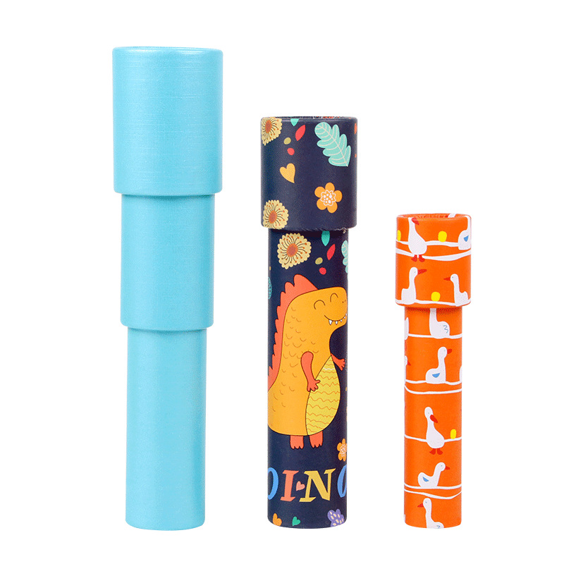 Cross-Border Wholesale Kaleidoscope Large and Small Educational Toys Paper Cartoon Kaleidoscope Night Market Stall Supply Kaleidoscope