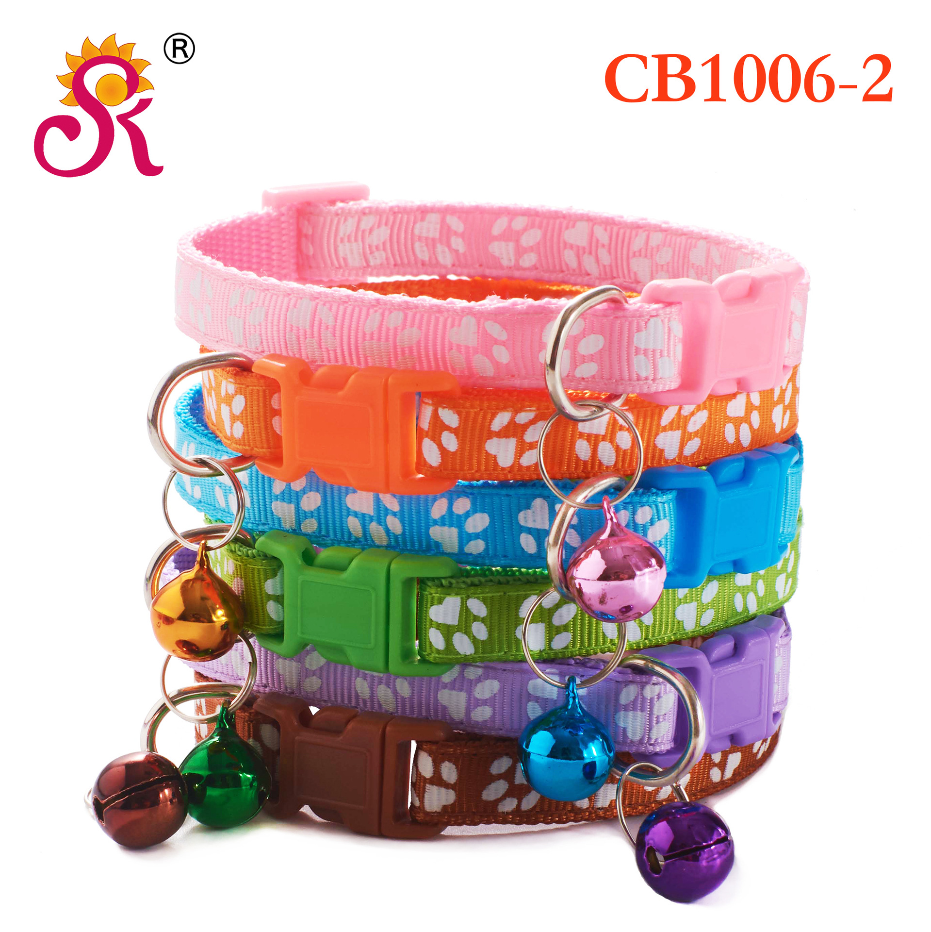 1.0 Dog Footprints Dog Collar Patch Bell Collar Cat Collar Hot Selling Hot Model Large Quantity Ready Stock Factory Store