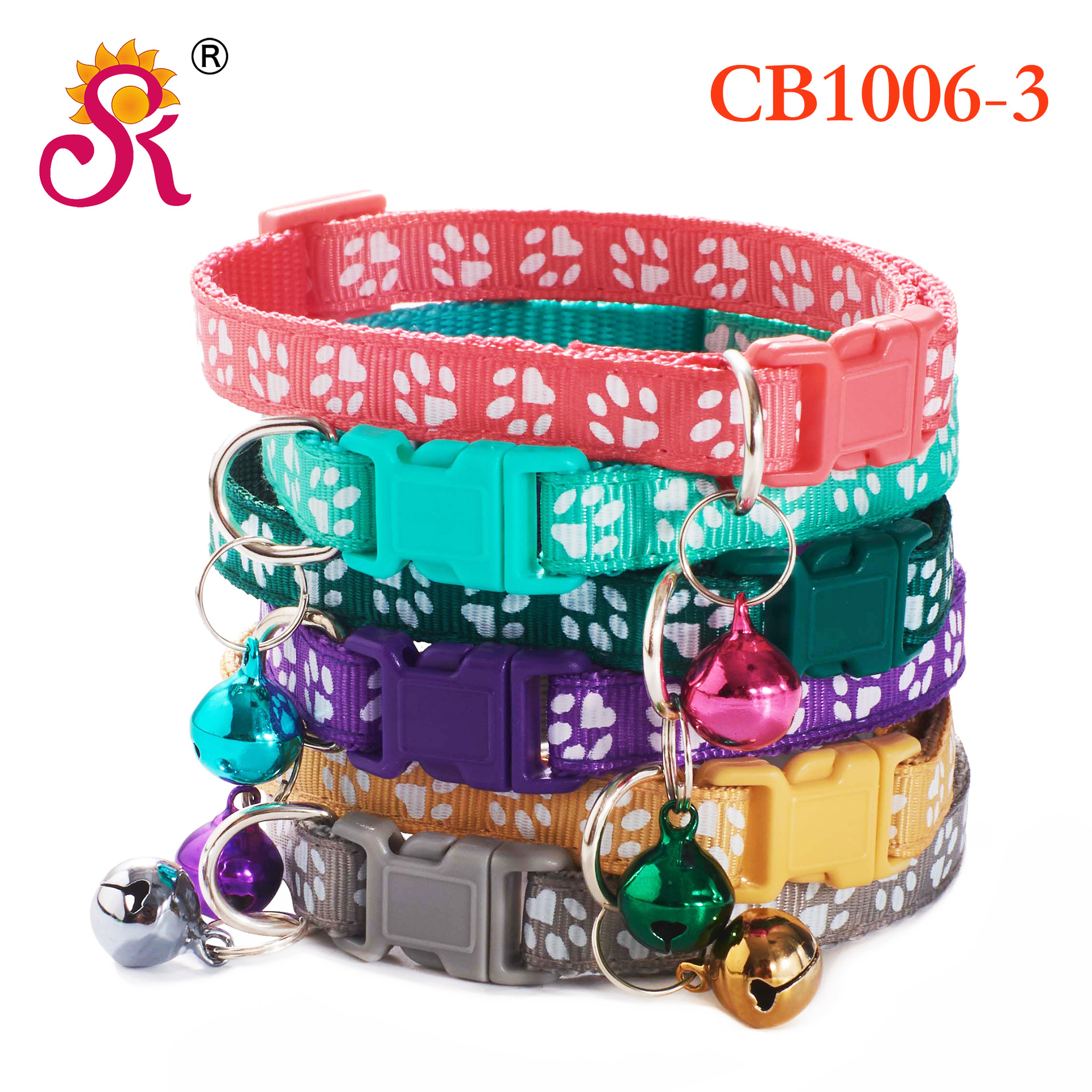 Whole Piece Purchase Footprint Dog Collar Patch Bell Collar Cat Collar Hot-Selling Popular Model Large Quantity in Stock Factory