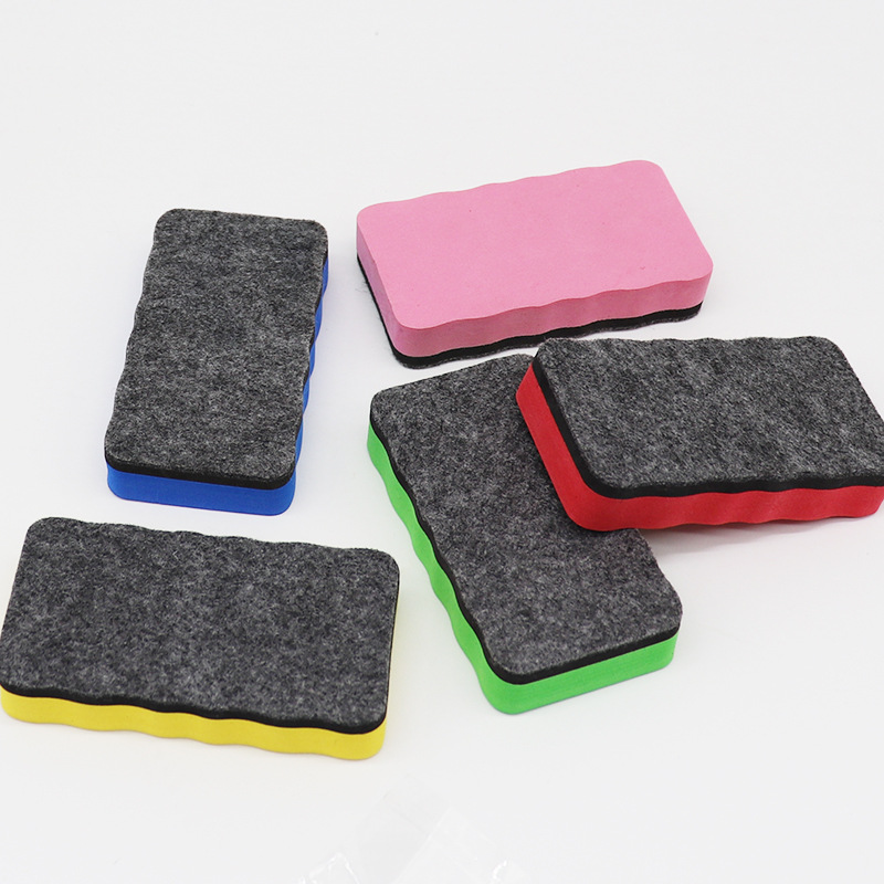 Factory wholesale EVA felt cloth whiteboard eraser color children rectangular magnetic board eraser for culture and education
