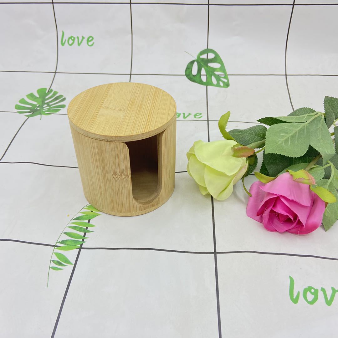 Популярная бамбуковая чайная ведерко для снятия макияжа от Amazon, упаковка из бамбука, бамбуковый держатель для ручек, хранение деревянных изделий
