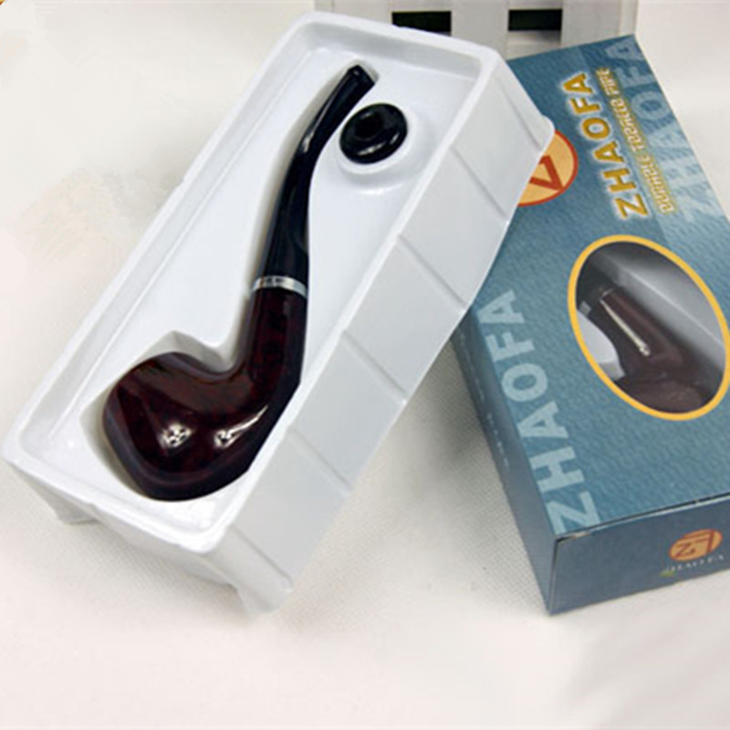 Tobacco Rolling Cigarette Dual-Purpose Pipe Fashionable Mahogany Pattern Advanced Resin Circulation Filter Tobacco Bag Smoking Set Wholesale Factory