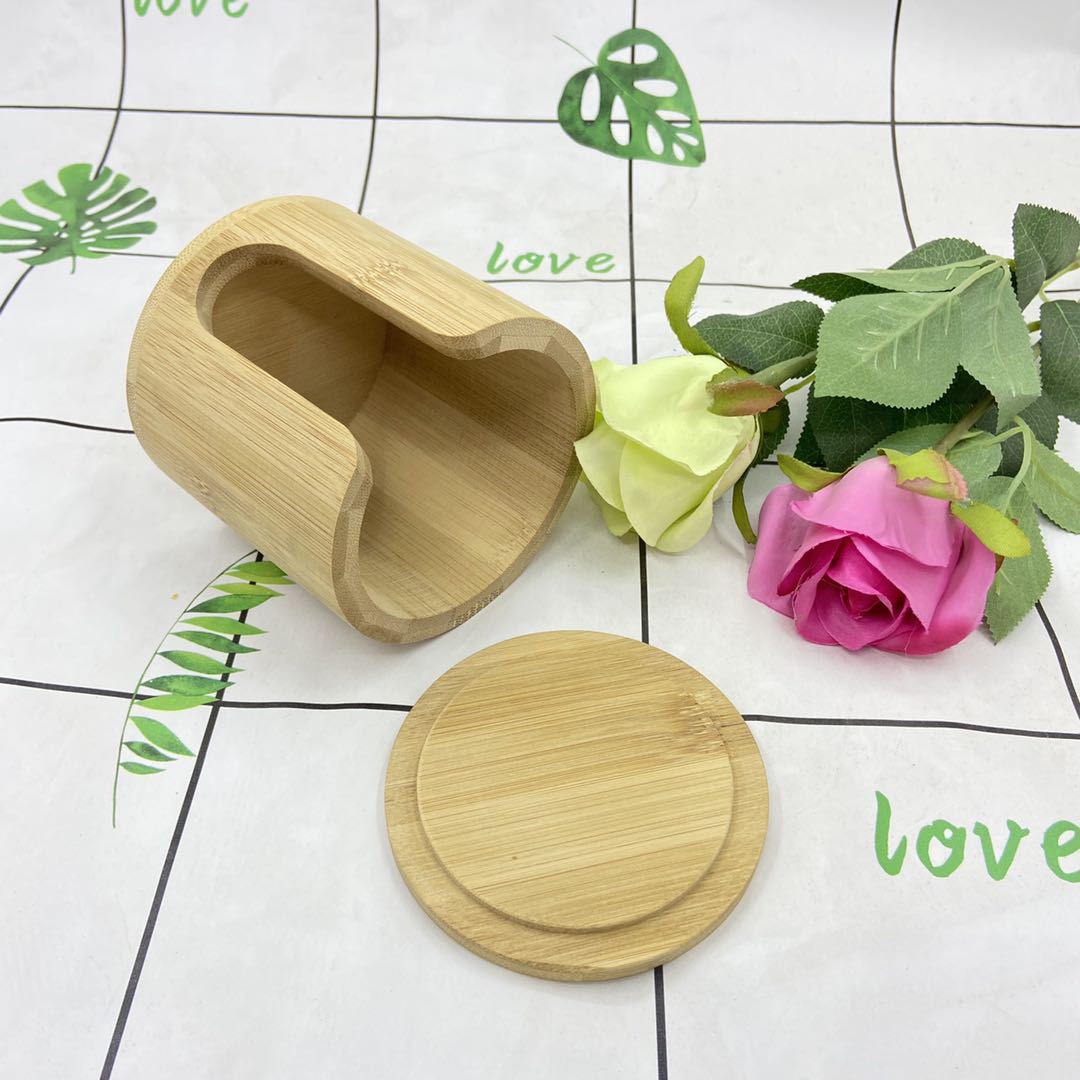 Amazon's Popular Bamboo Tea Bucket Makeup Remover Cotton Packaging Bamboo Tube, Bamboo Pen Holder Wood Product Storage