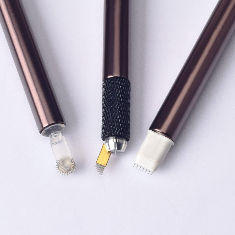 Factory direct brown tattoo pen No. 11 eyebrow tattoo pen multifunctional cross eyebrow tattoo manual pen