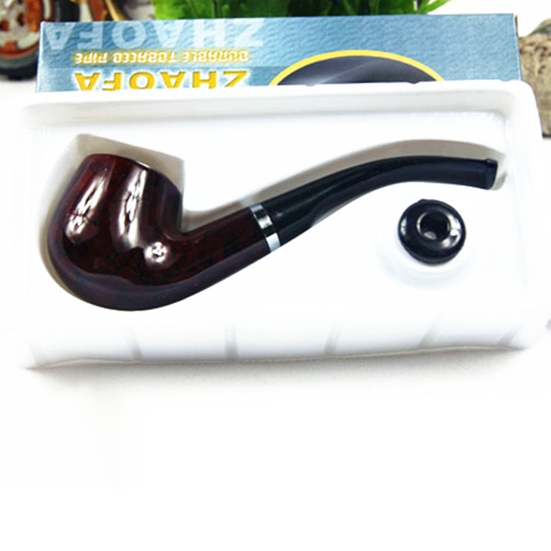 Tobacco Rolling Cigarette Dual-Purpose Pipe Fashionable Mahogany Pattern Advanced Resin Circulation Filter Tobacco Bag Smoking Set Wholesale Factory