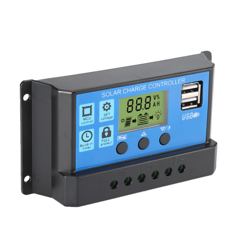 12V24V10A-60A simple solar controller light time control solar LCD charge and discharge controller