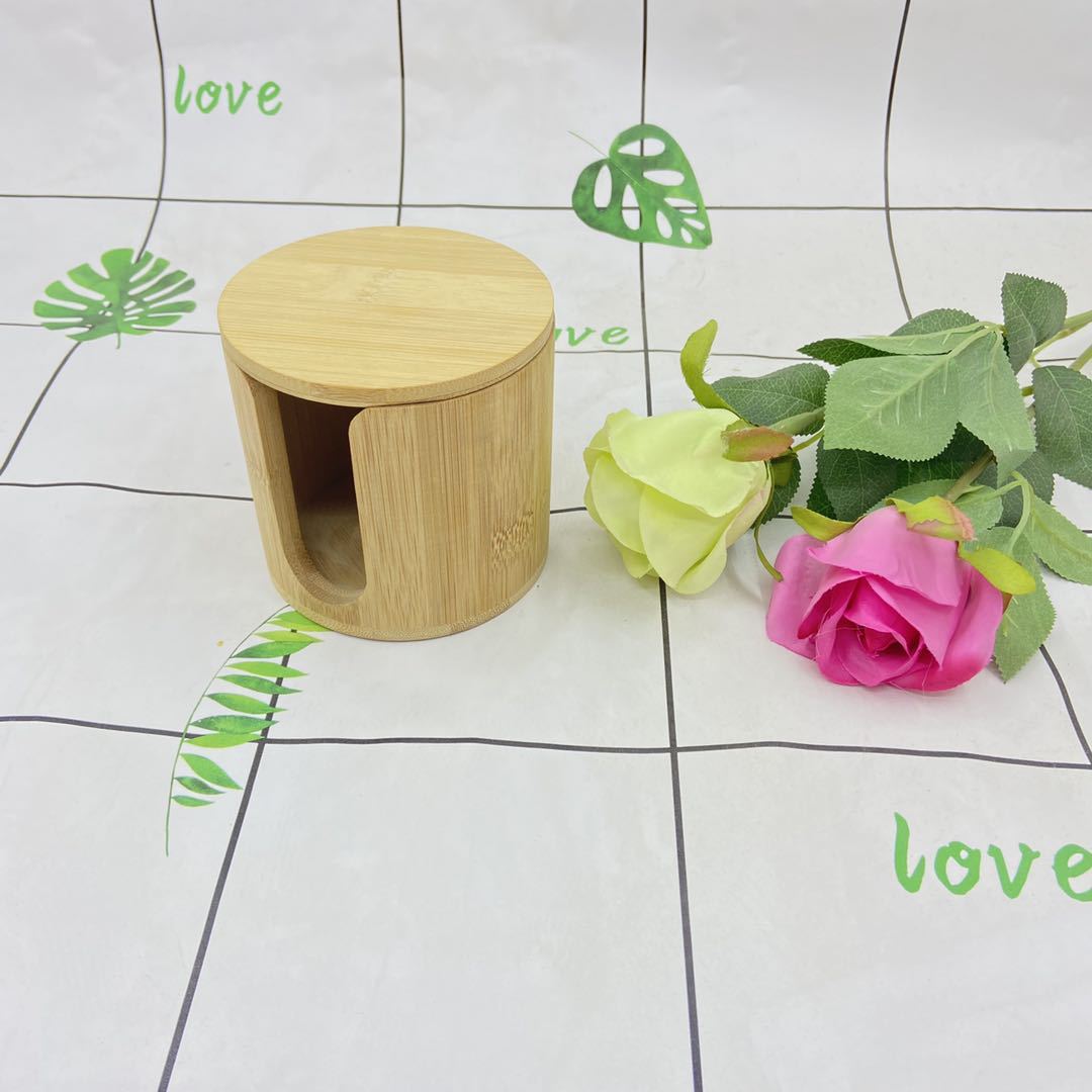 Amazon's Popular Bamboo Tea Bucket Makeup Remover Cotton Packaging Bamboo Tube, Bamboo Pen Holder Wood Product Storage