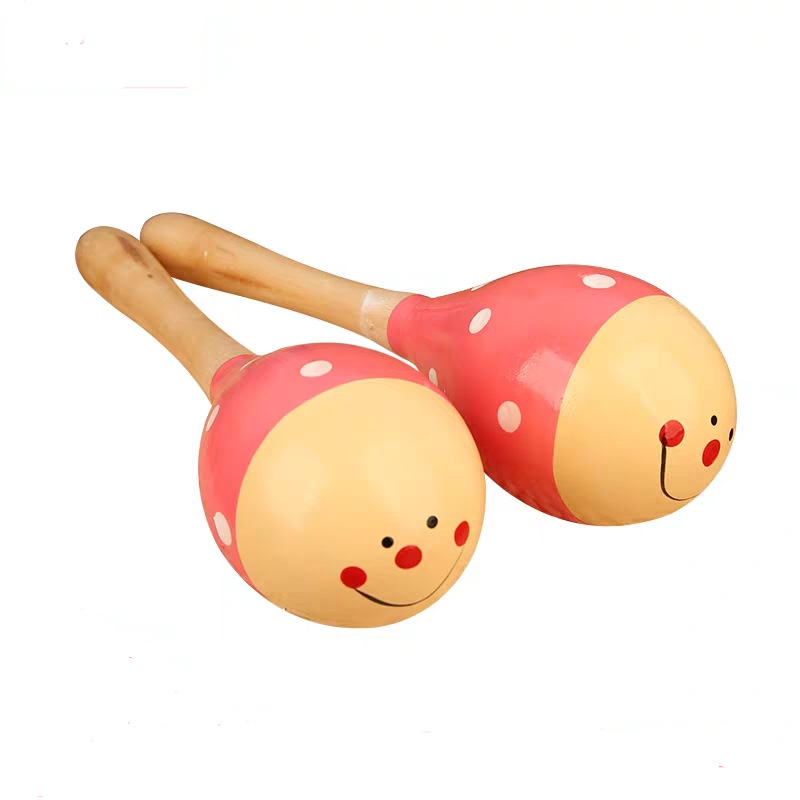 Small Sand Hammer Early Childhood Education Music All Wood Solid Wood Grasping Maracas Training Baby Toy Source Manufacturer Orff