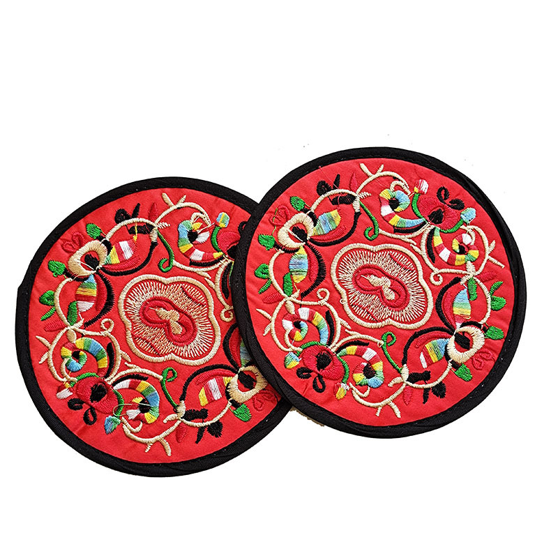 Manufacturer Wholesale Sale Chinese Style Embroidered Round Coasters Embroidery Crafts Overseas Gifts Tea Coasters Bowl Mats Insulation Pads