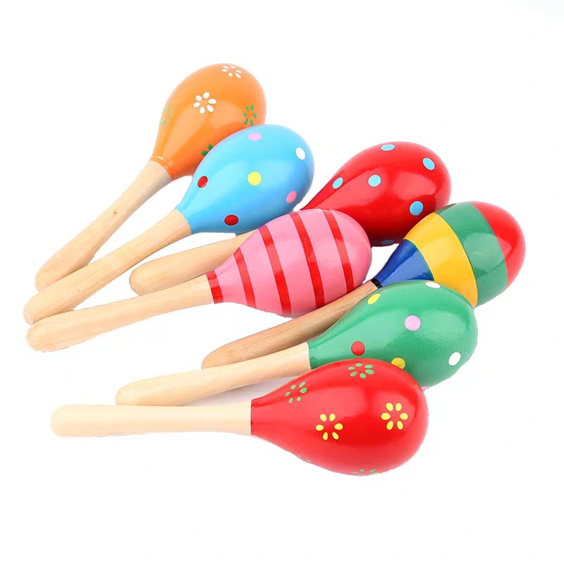 Small Sand Hammer Early Childhood Education Music All Wood Solid Wood Grasping Maracas Training Baby Toy Source Manufacturer Orff