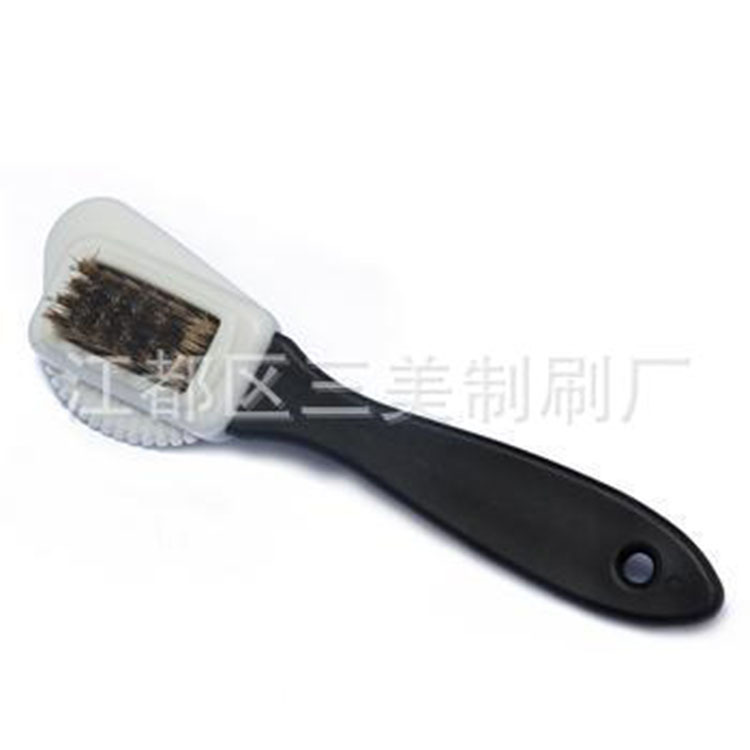 Black shoe brush copper wire shoe brush leather shoes brush manual cleaning brush long handle shoe brush multi-head hard brush