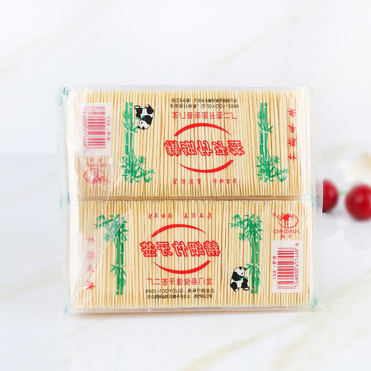 Natural Moso Bamboo Toothpick Disposable Double-headed Bamboo Toothpick Hotel Catering Bold Single-head Fruit Stick Bamboo Stick