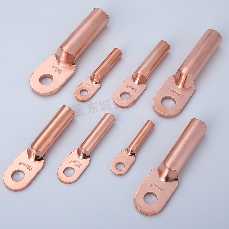 Dt Copper Nose Wiring Nose National Standard Thickeneded Copper Tinned Terminal Block Oil Wire Lug 16/2/35/50 Square Meters