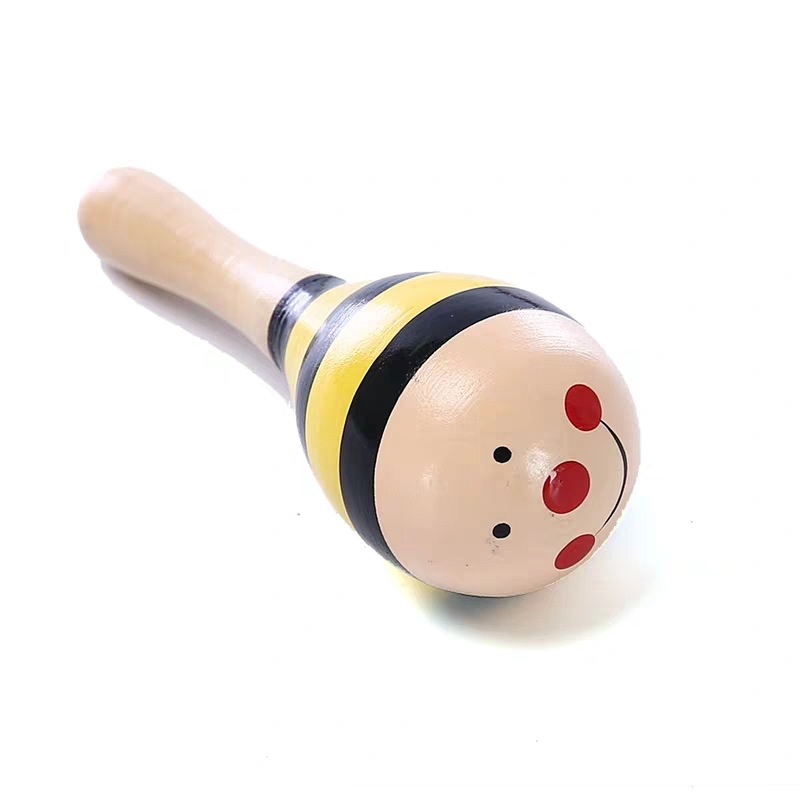 Small Sand Hammer Early Childhood Education Music All Wood Solid Wood Grasping Maracas Training Baby Toy Source Manufacturer Orff