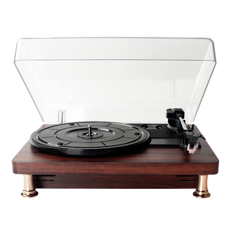 Black Rubber Record Machine Record Machine Phonograph Black Rubber Record Machine Speaker Cross-border E-Commerce Products Dust Cover Record Machine