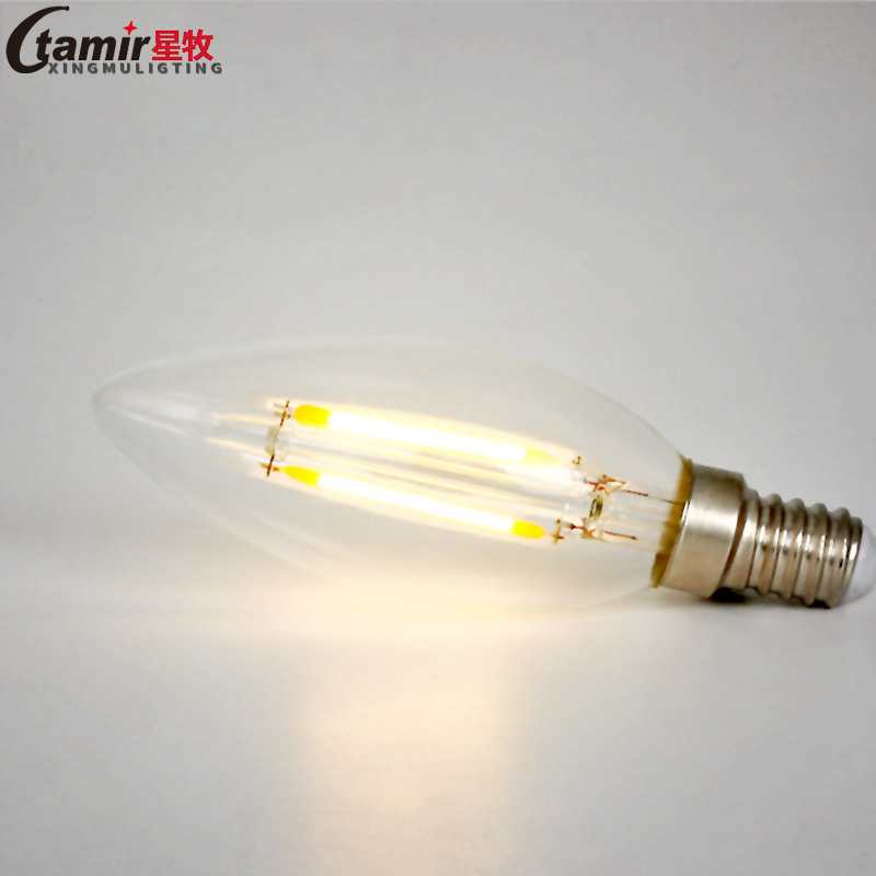 Lamp Filament Antique Led Filament Retro E14 Small Screw Tip Bubble Warm Yellow Light Edison Candle Bulb Free Shipping
