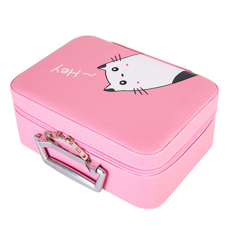 Manufacturer Wholesale Cartoon Cat Portable Cosmetic Case Portable Large Capacity Storage Bag High-Value Cosmetic Case