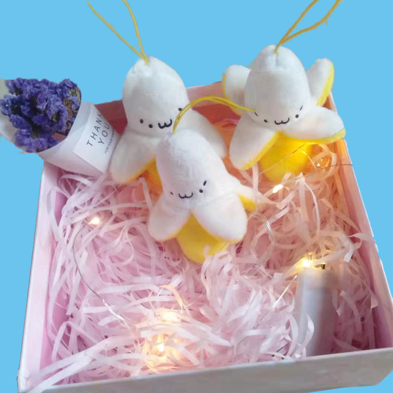 Toy stall wholesale banana Jun plush key pendant peeling banana plush doll schoolbag mobile phone pendant