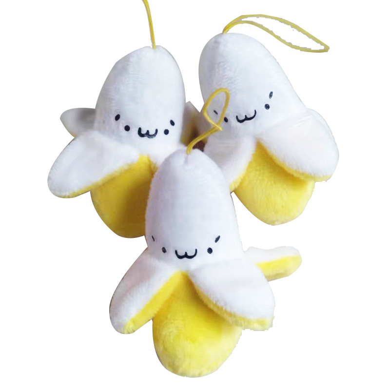 Toy stall wholesale banana Jun plush key pendant peeling banana plush doll schoolbag mobile phone pendant