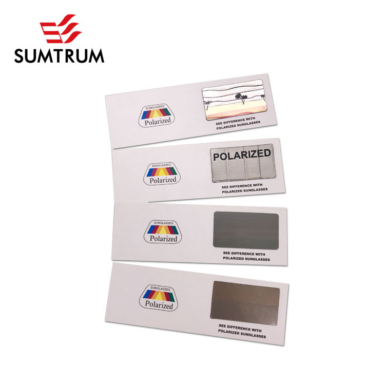 Design custom polarized test piece personalized rainbow color Polaroid test paper card glasses accessories polarized glasses