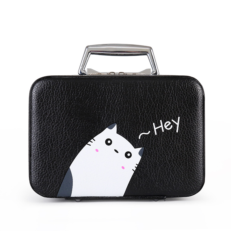 Manufacturer Wholesale Cartoon Cat Portable Cosmetic Case Portable Large Capacity Storage Bag High-Value Cosmetic Case