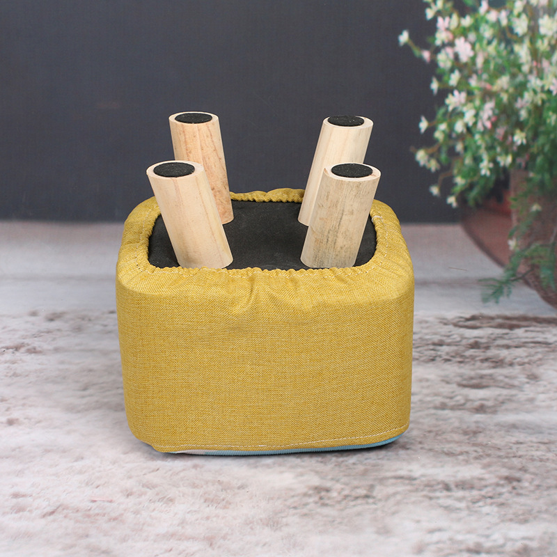 Manufacturer's Supply Small Stool Shoe-Changing Stool Small Bench Fabric Solid Wood Creative Children's Sofa Stool Advertising Storage Cartoon