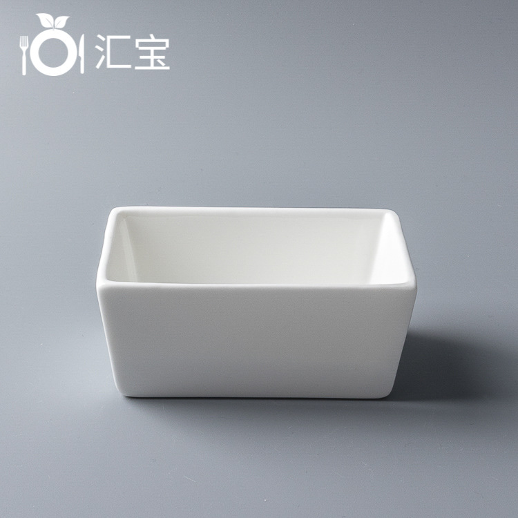 Creative flat rectangular cup manufacturers wholesale 4.25 inch 150ml dessert Cup snacks square bowl dish bowl