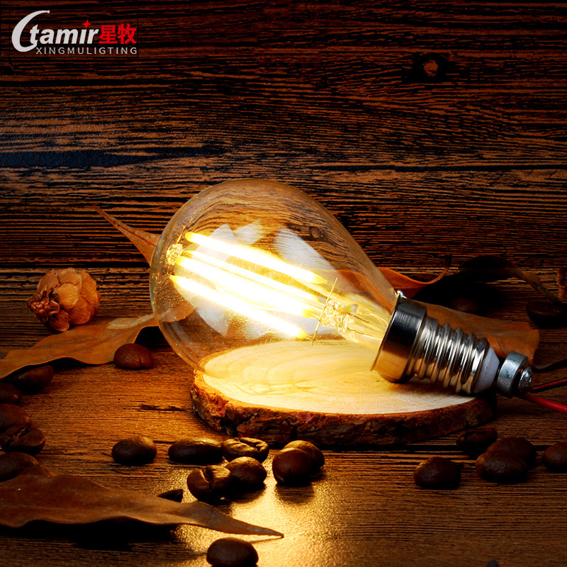 Lamp Filament Antique Led Filament Retro E14 Small Screw Tip Bubble Warm Yellow Light Edison Candle Bulb Free Shipping