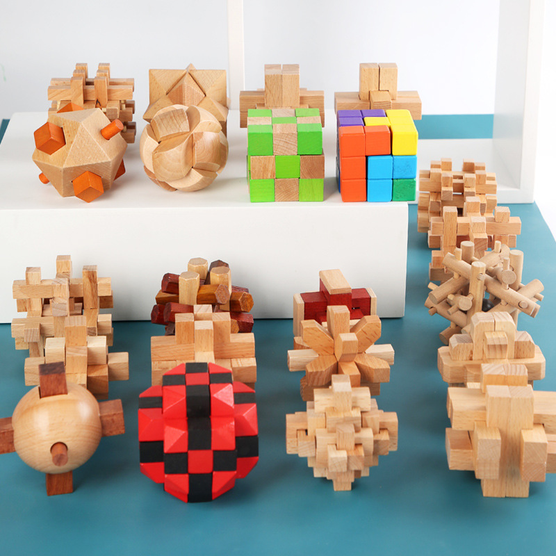 Intellectual toys Kongming lock Luban lock nine serial students decompression mortise and tenon building blocks full set of intellectual release wholesale