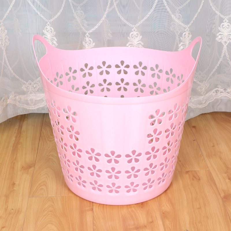 Multi-specification portable plastic laundry basket storage basket hollow plastic household laundry basket