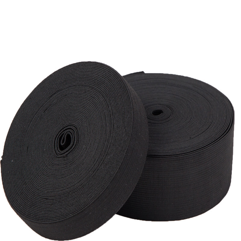 Manufacturer Wholesale Accessories Black and White Hemmed Elastic Band Thickeneded Waist Clothing Flat Elastic Plain Weave Crochet Elastic Band